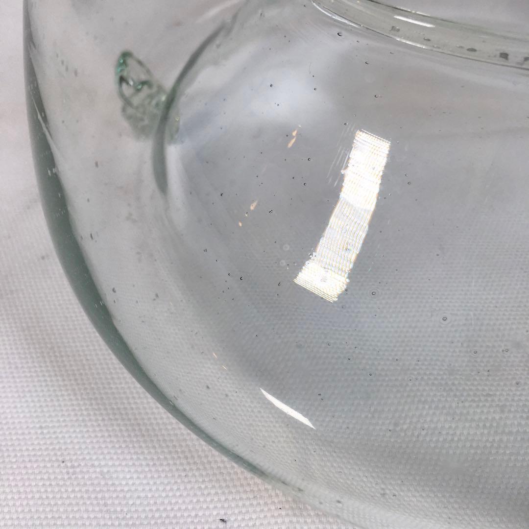 ★昭和レトロ ガラス製 ハエ取り器 ハエ取り瓶 蓋付 気泡ガラス 蠅取り瓶