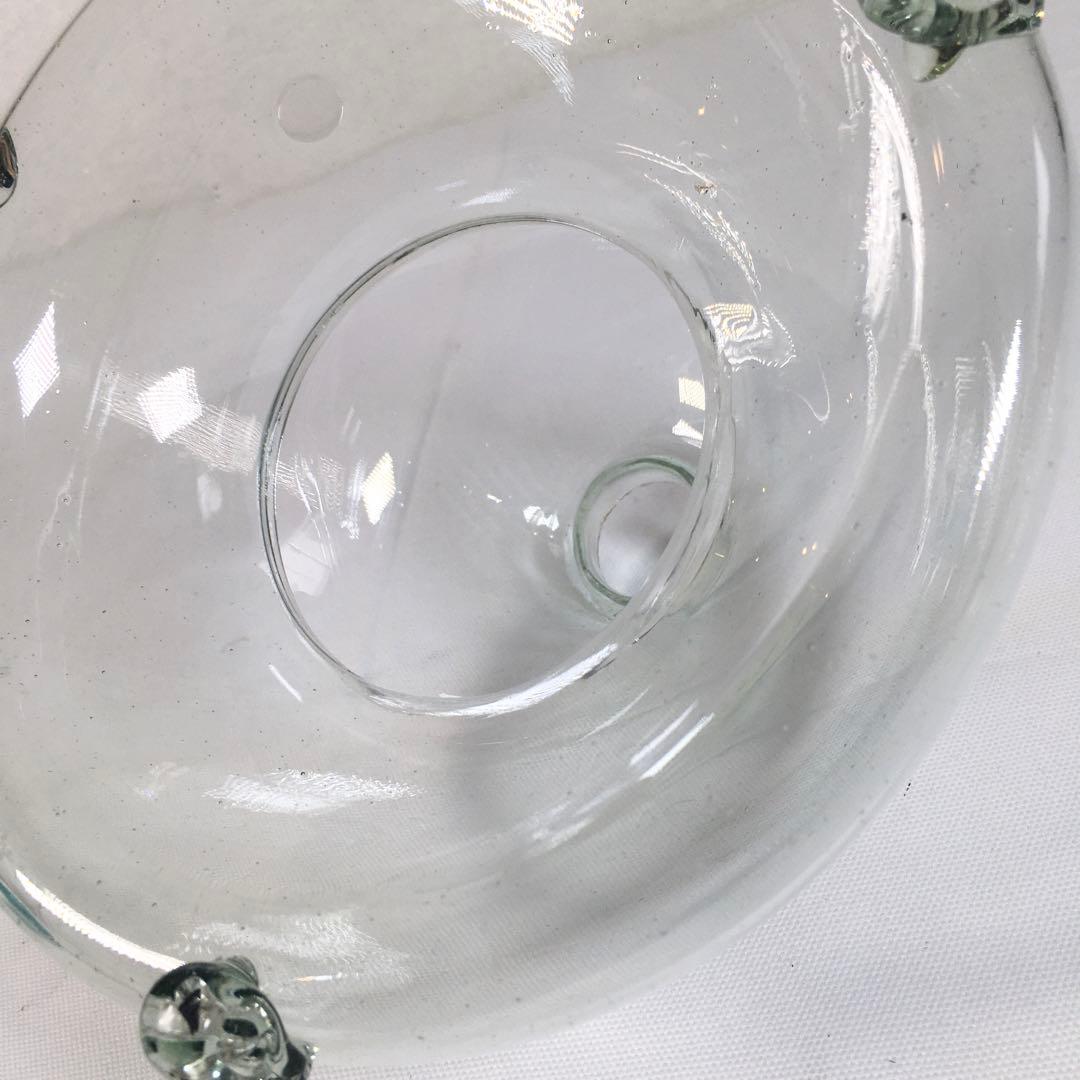 ★昭和レトロ ガラス製 ハエ取り器 ハエ取り瓶 蓋付 気泡ガラス 蠅取り瓶