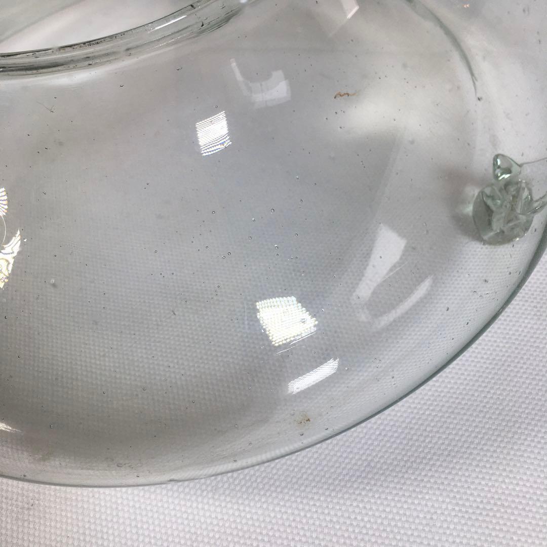 ★昭和レトロ ガラス製 ハエ取り器 ハエ取り瓶 蓋付 気泡ガラス 蠅取り瓶