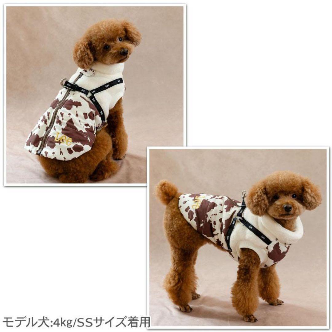 犬防寒Lee 牛柄アウターハーネス 背中開き 小型犬　ペットパラダイス3s冬散歩