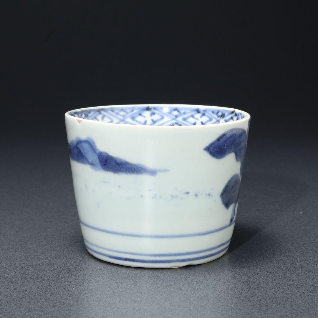 伊万里染付　芭蕉図蕎麦猪口　骨董　古伊万里　R1721w1