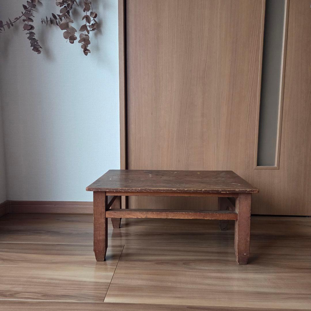 木製 無垢 小さなちゃぶ台 レトロ 古家具 古道具 可愛い飾り棚 アンティーク
