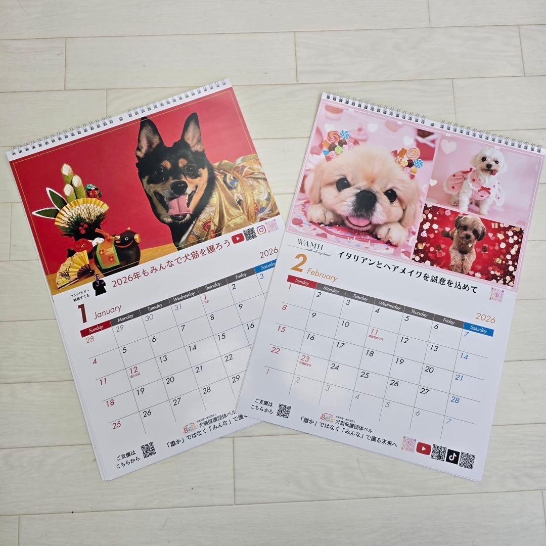 ②『犬』 壁掛けチャリティーカレンダー10枚セット