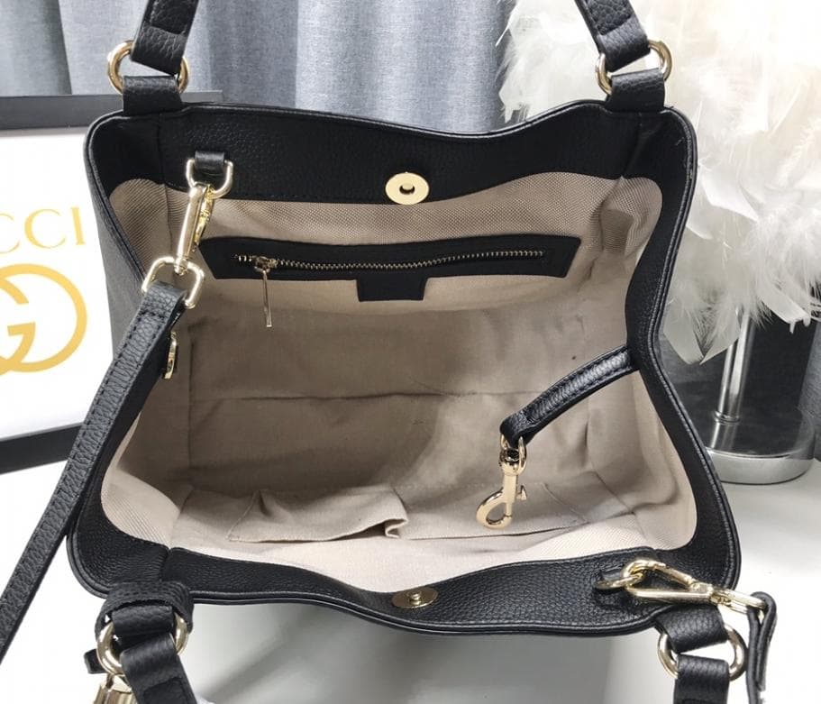 インターロッキングロゴ レザー 本革 ハンドバッグ ミニ トートバッグ