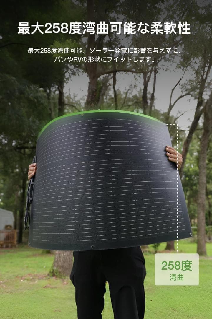 EcoFlow 100W 据置型 ソーラーパネル　 (柔性) 　５枚セット