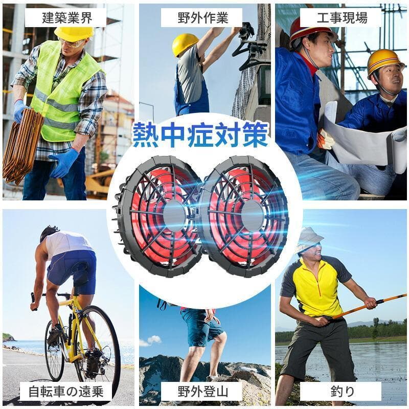 空調服用 ファンバッテリー セット 33V高出力 ファン付き作業服用 強力風量