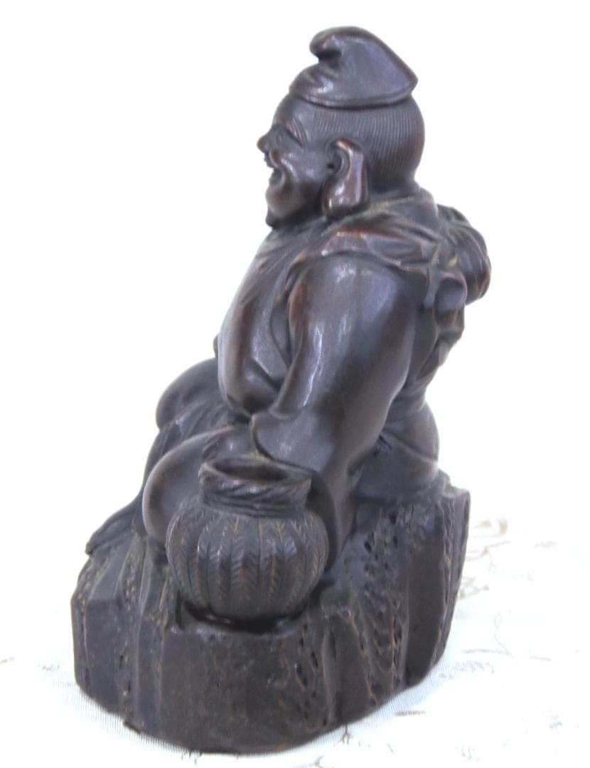 高さ208mm 古備前 置物 七福神 恵比寿 備前焼 蛭子 戎 胡 夷 縁起物