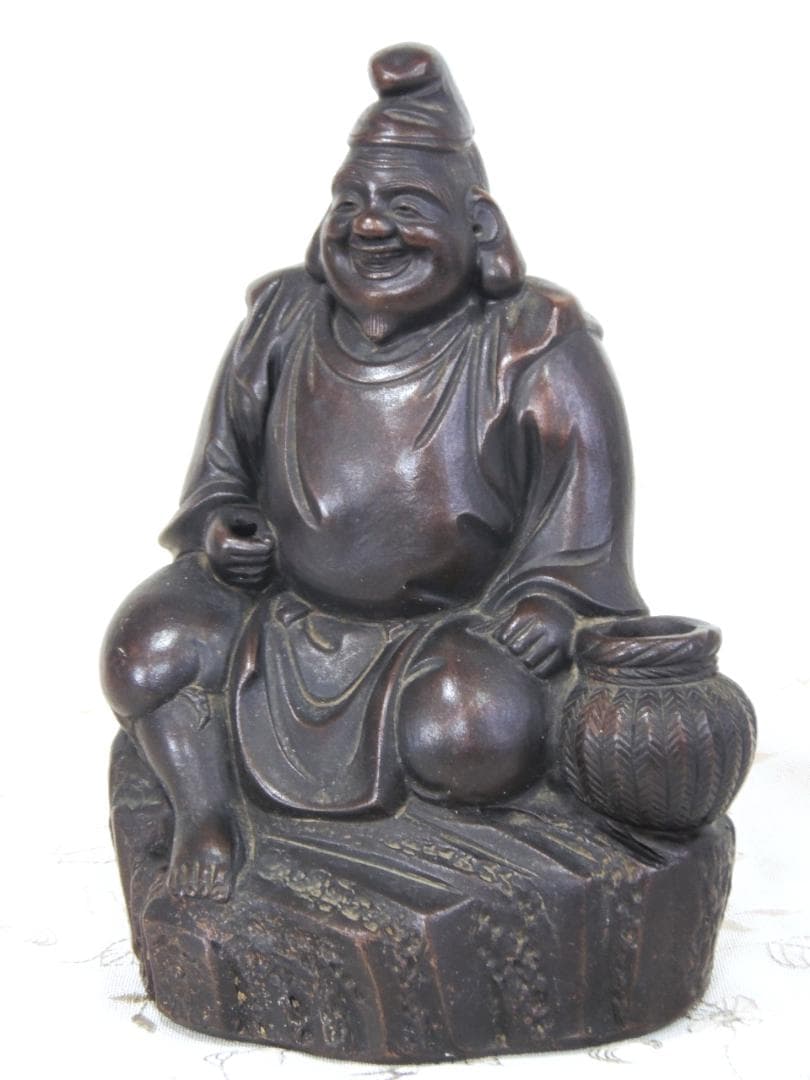 高さ208mm 古備前 置物 七福神 恵比寿 備前焼 蛭子 戎 胡 夷 縁起物