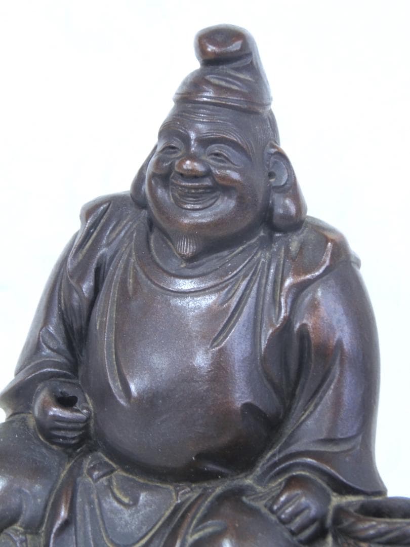高さ208mm 古備前 置物 七福神 恵比寿 備前焼 蛭子 戎 胡 夷 縁起物