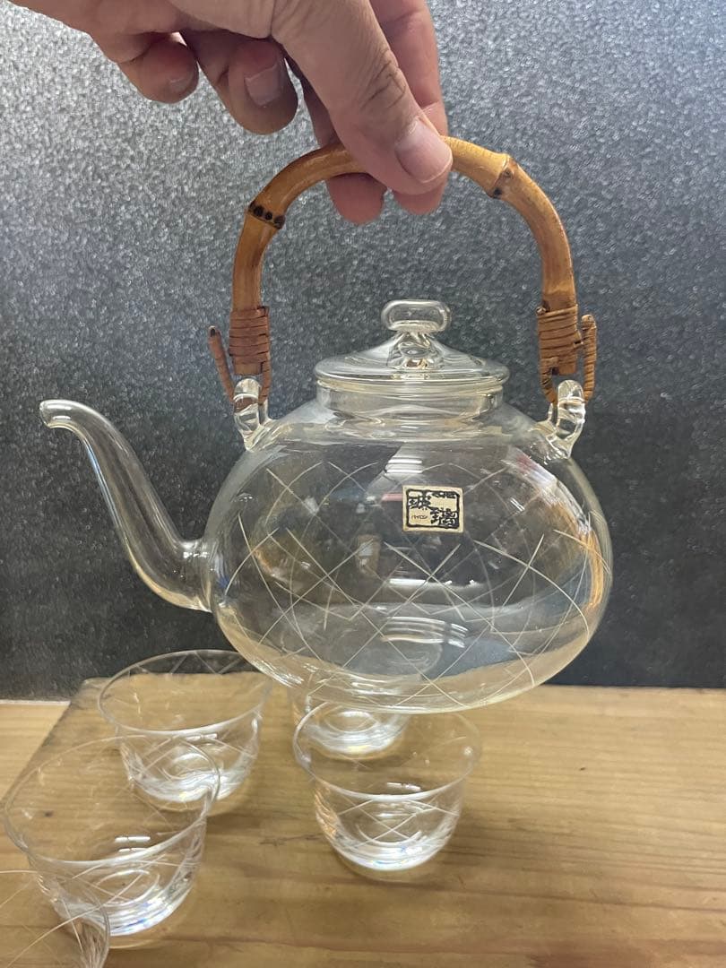 玻璃　茶器【m1042 茶道　茶道具　煎茶　ガラス　硝子　パイロン 】