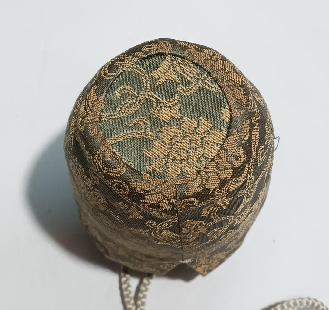 茶道具　備前焼茶入　木村陶峰作　備前桟切焼肩衝茶入　二重蔓牡丹唐草仕覆　美品！！