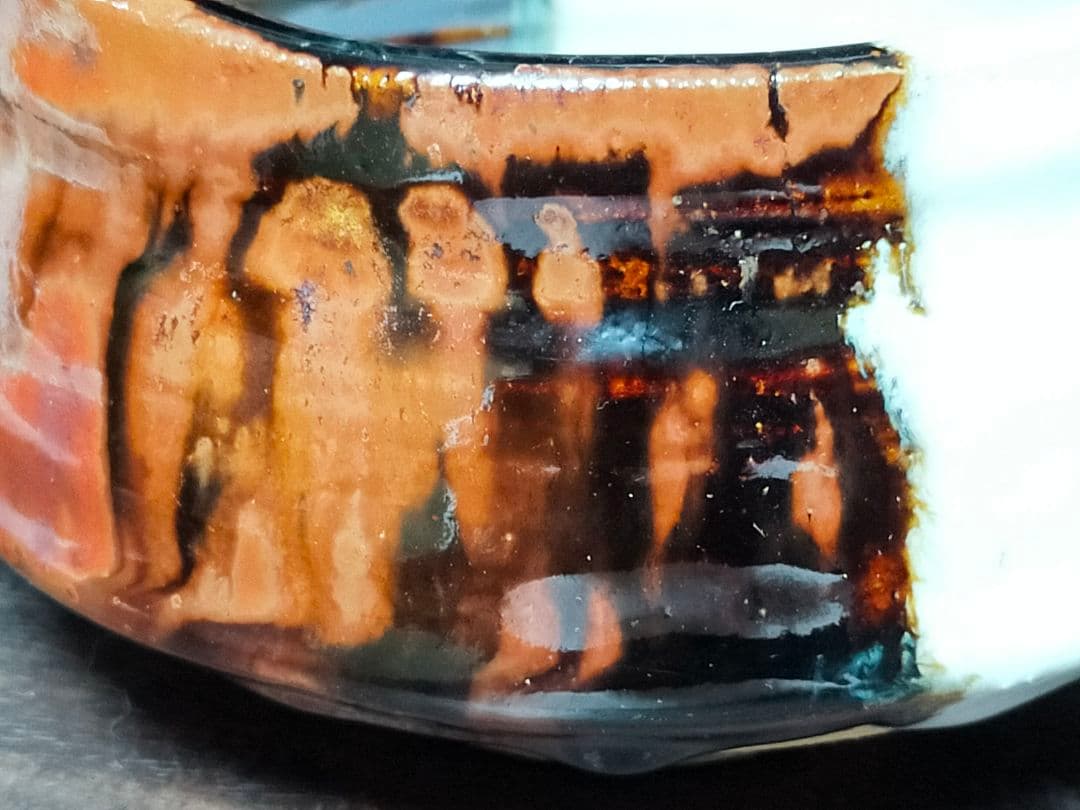 ♥美濃焼　茶碗　片身替わり　骨董品