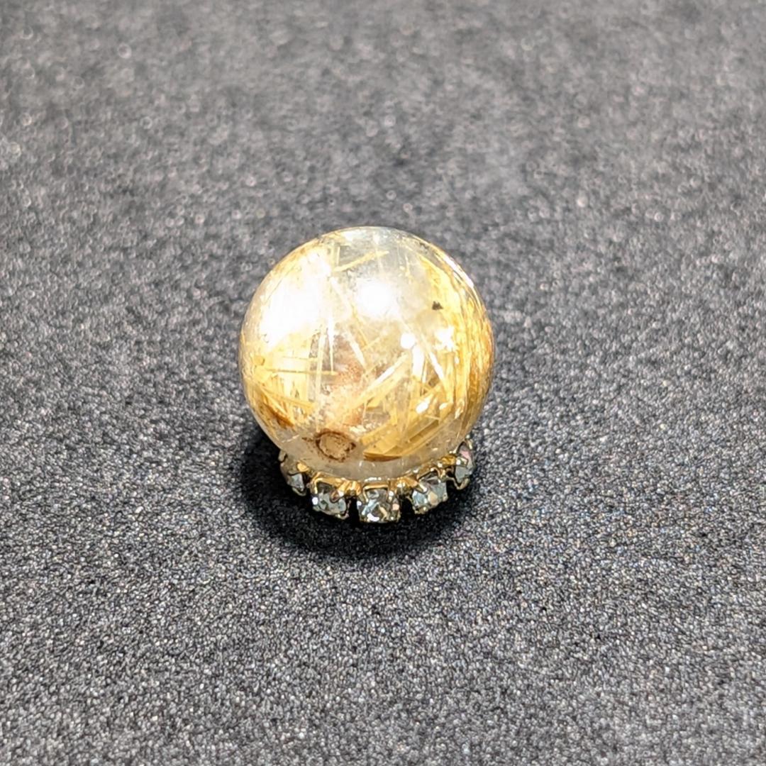 一点物【バリバリ目立つ】太陽放射ルチル 10ミリ 1粒売り 極太金針水晶