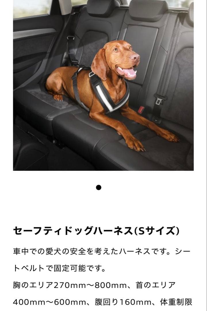新品未使用 自宅保管 Audi純正ドライブ用ハーネス Sサイズ 12kgまで対応