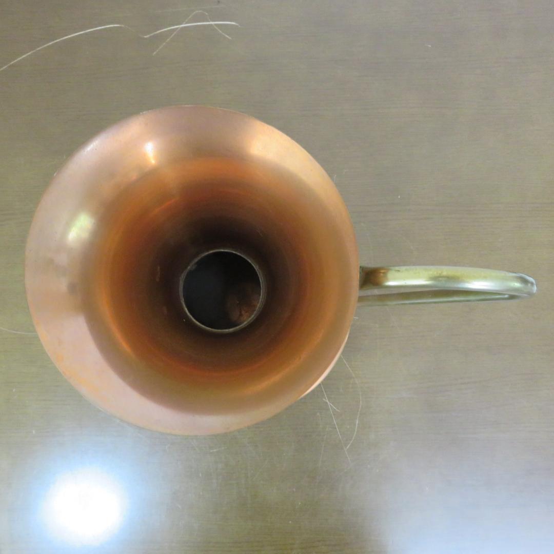 銅 水差し型 花瓶 大型 凹みあり 花器 フラワーベース