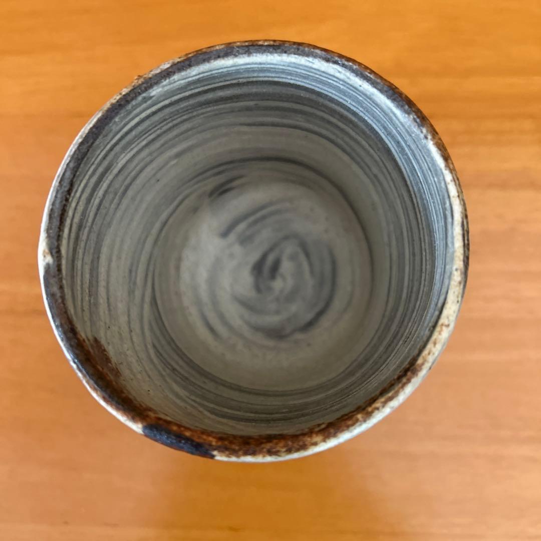 期間限定値下げ中　吉川心水造　鉄絵湯呑　益子焼　陶器 陶芸家