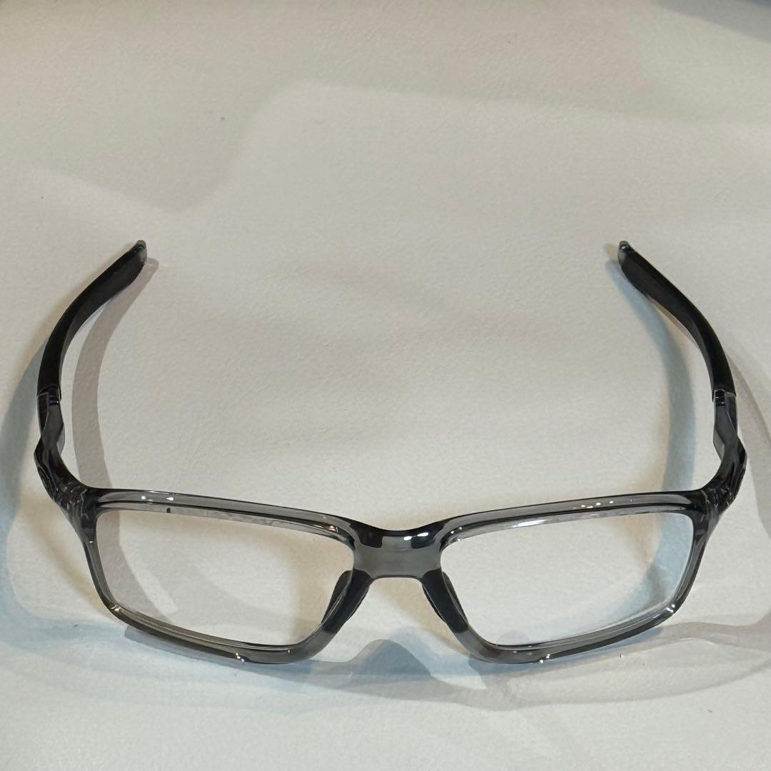 美品OAKLEYオークリークロスリンクゼロメガネフレーム度なしグレーシャドウ
