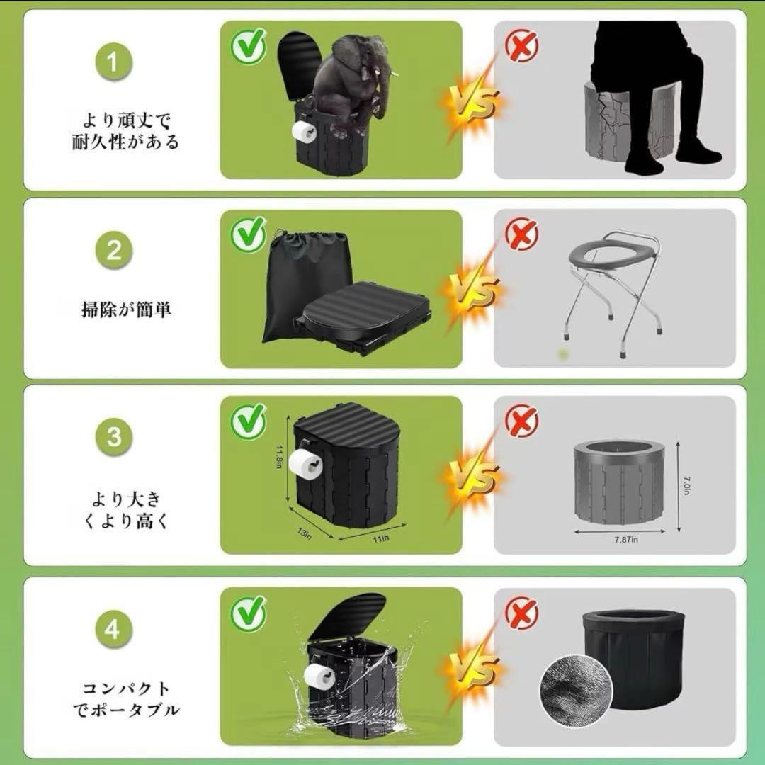 【新品】 簡易トイレ セット キャンプ 災害用 処理袋12枚 凝固剤12個