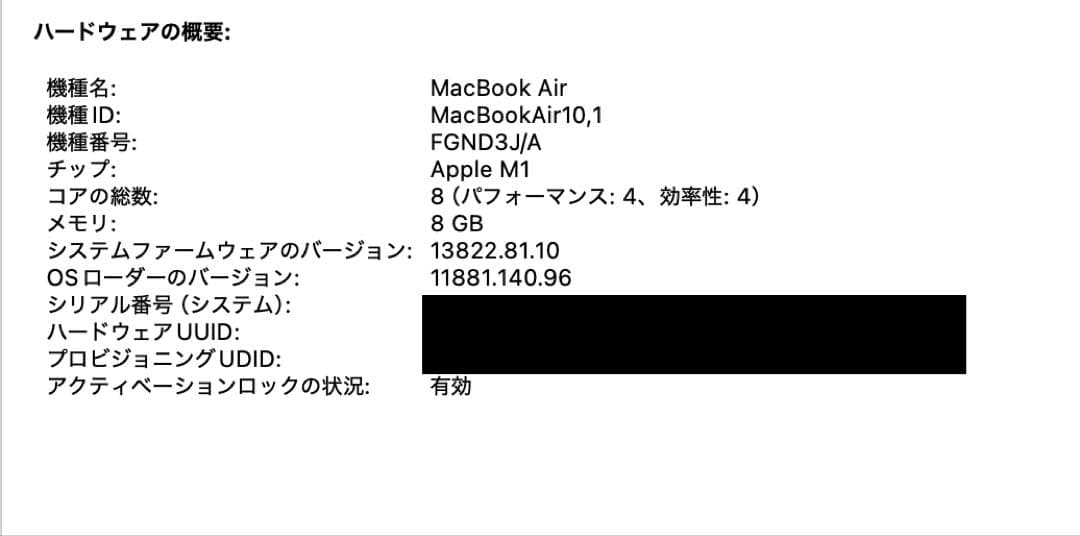 MacBook Air 13” ゴールド FGND3J/A 8GB 256GB