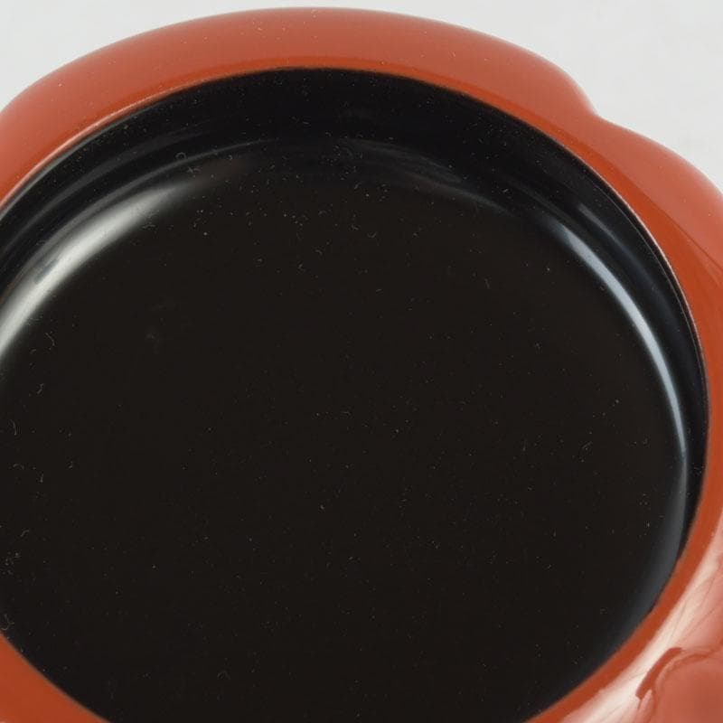 茶道具　山中塗師　新谷清　漆峰作　柿香合　共箱　V　A35