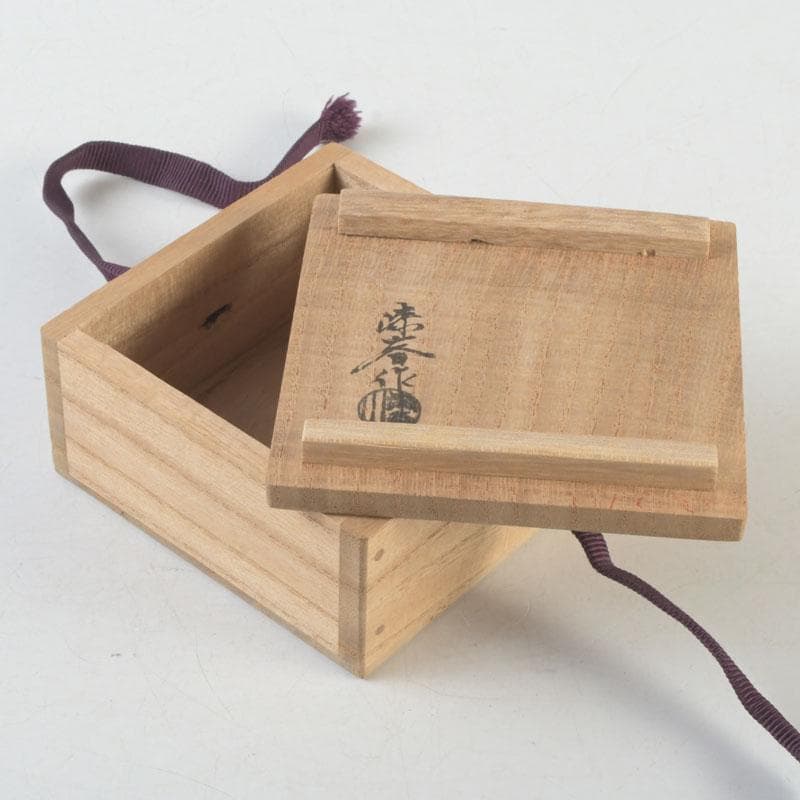 茶道具　山中塗師　新谷清　漆峰作　柿香合　共箱　V　A35