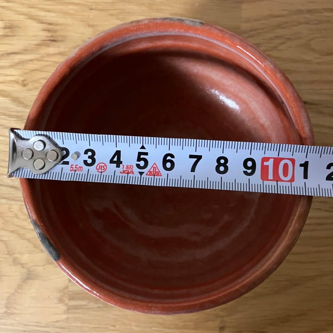 西村紫楽 赤楽 抹茶茶碗 楽茶碗 在銘