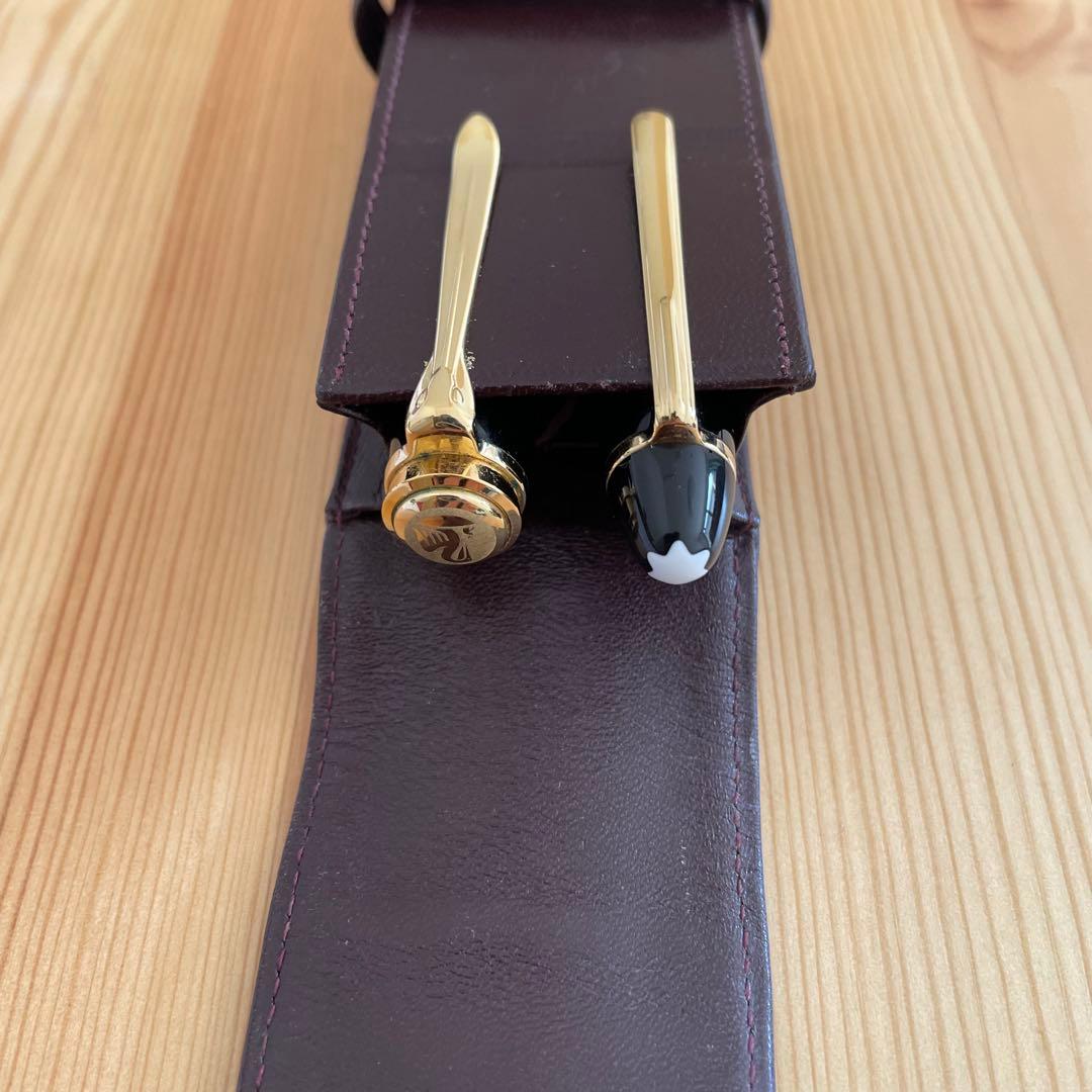 【希少】MONTBLANC モンブラン ペンケース 2本用 ボルドー 本革