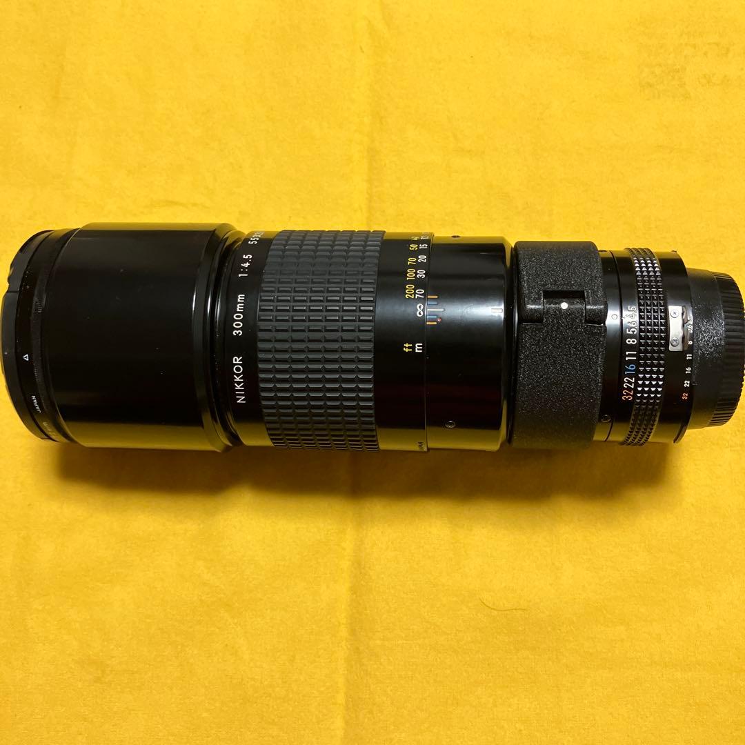 良品:Nikomat EL BK +NIKKOR300mmf4.5セット