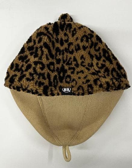 最安値 茶 ボア 素材 豹柄 ベストサウナハット 良質蒸温 メッシュ 新品未開封