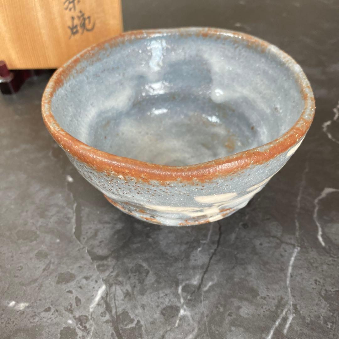 茶碗　鼠志野　志野　茶碗『野中春清 造』共箱　茶道具