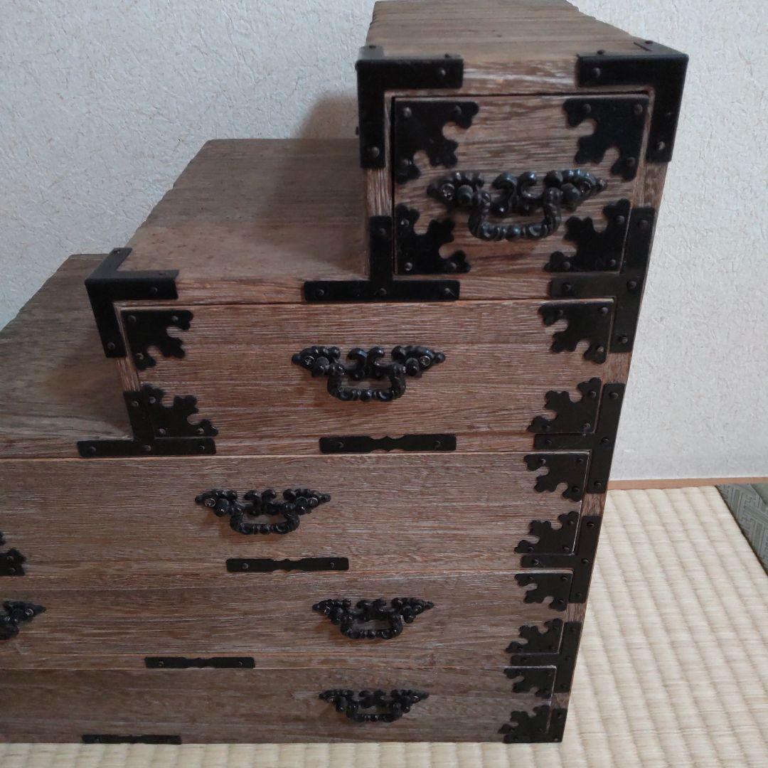 階段型木製箪笥　ミニタンス　アンティーク　レトロ