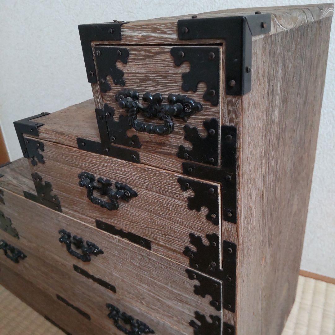 階段型木製箪笥　ミニタンス　アンティーク　レトロ