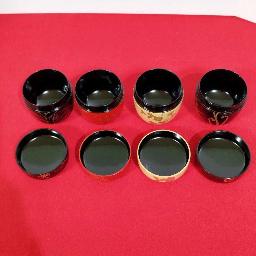 山中塗 蒔絵師 中村湖彩作 四季中棗 四点セット 共箱・共布【茶道具】