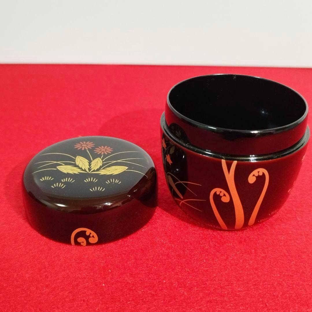 山中塗 蒔絵師 中村湖彩作 四季中棗 四点セット 共箱・共布【茶道具】