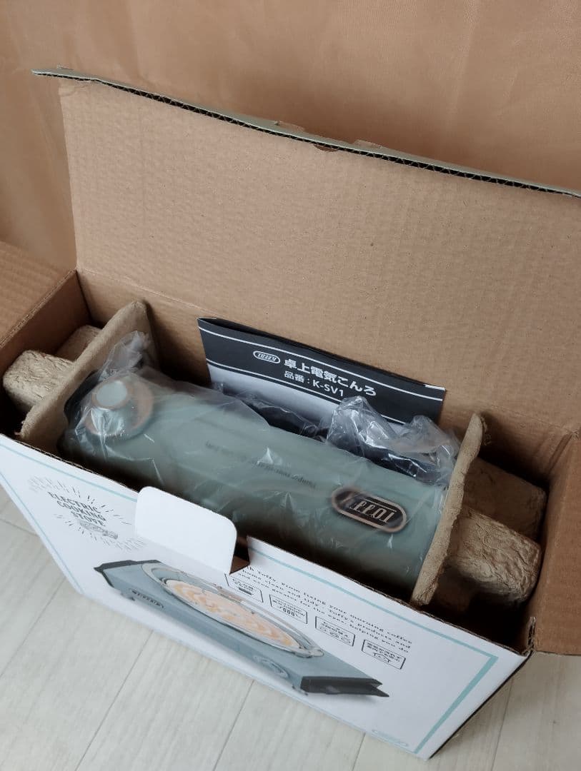 極美品　TOFFY 卓上電気コンロ 800W ペールアクア　箱あり　説明書あり