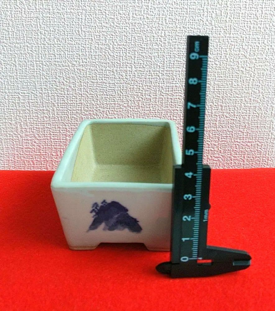 昭和レトロ 豆盆栽鉢 豆鉢 ミニ盆栽 陶器 染付など 6個セット 落款 焼印あり
