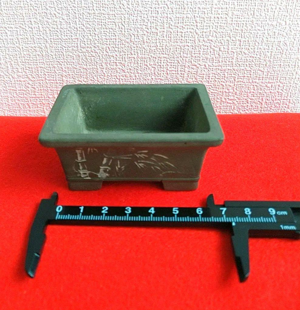 昭和レトロ 豆盆栽鉢 豆鉢 ミニ盆栽 陶器 染付など 6個セット 落款 焼印あり