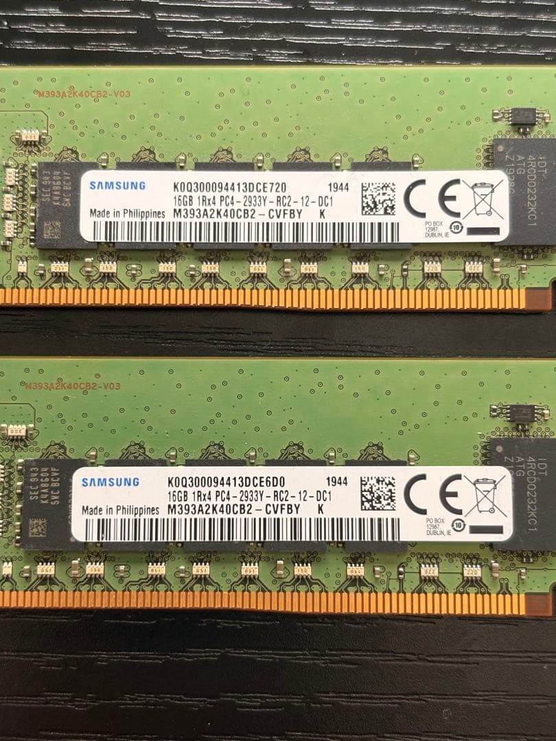 Samsung製 DDR4 メモリ 16GB ×2枚セット（合計32GB）