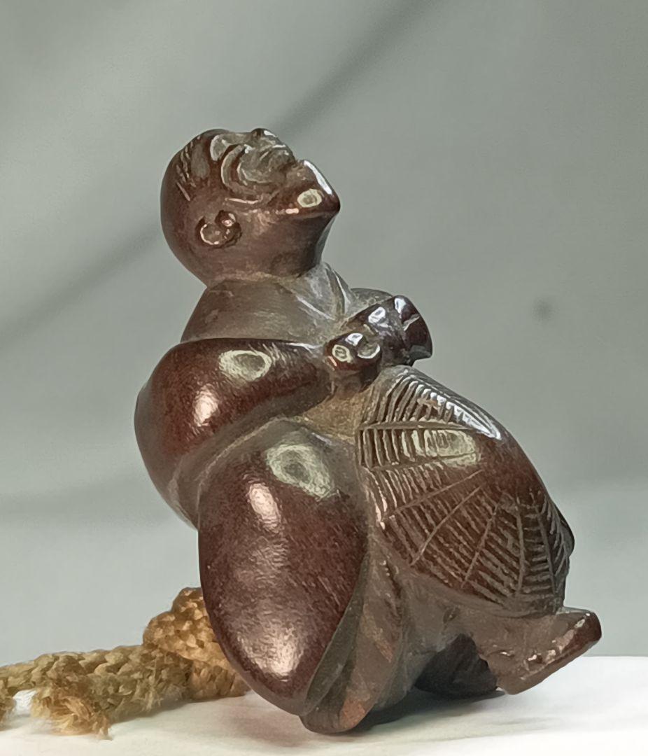 金蒔絵 印籠 「鹿の図」柘植彫 根付 「旅人」珊瑚 織締