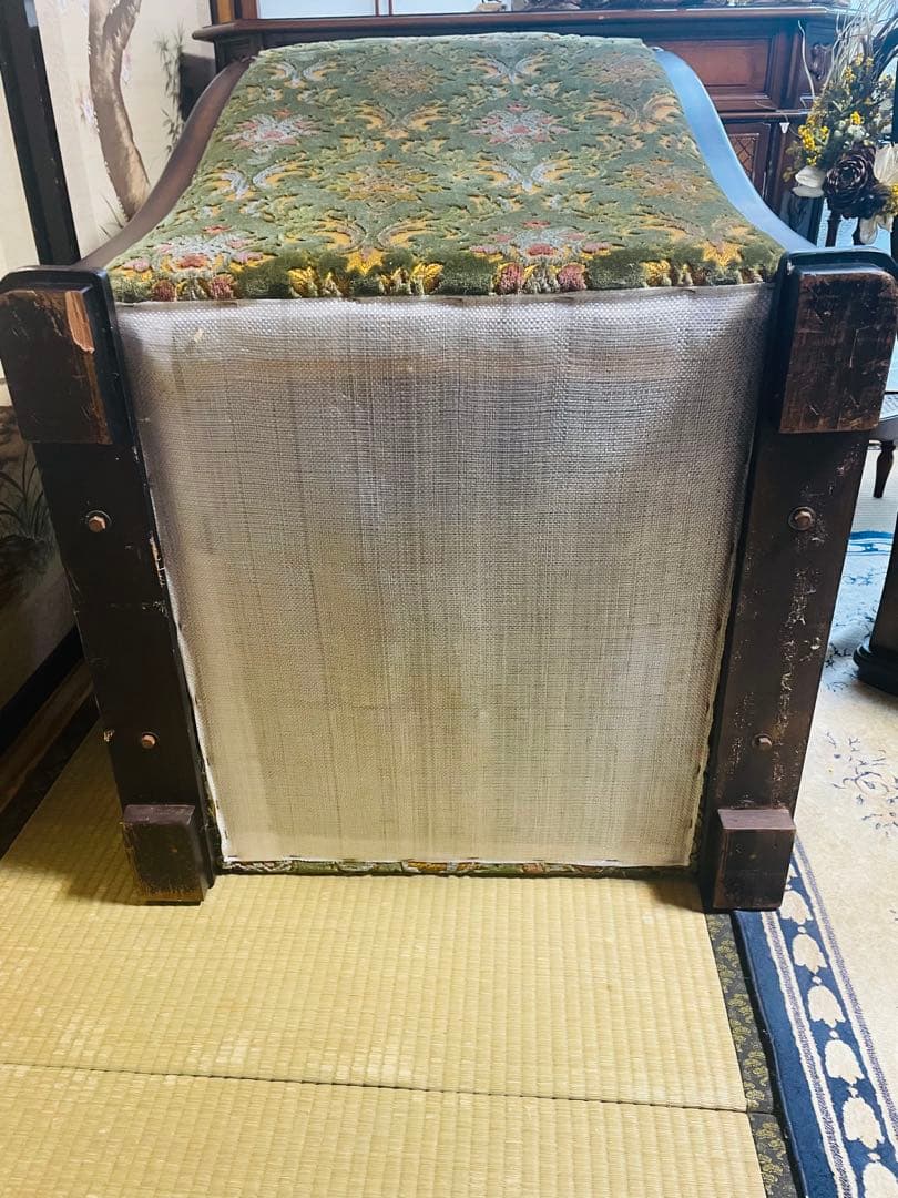 アンティーク金華山1Pソファ　昭和レトロ