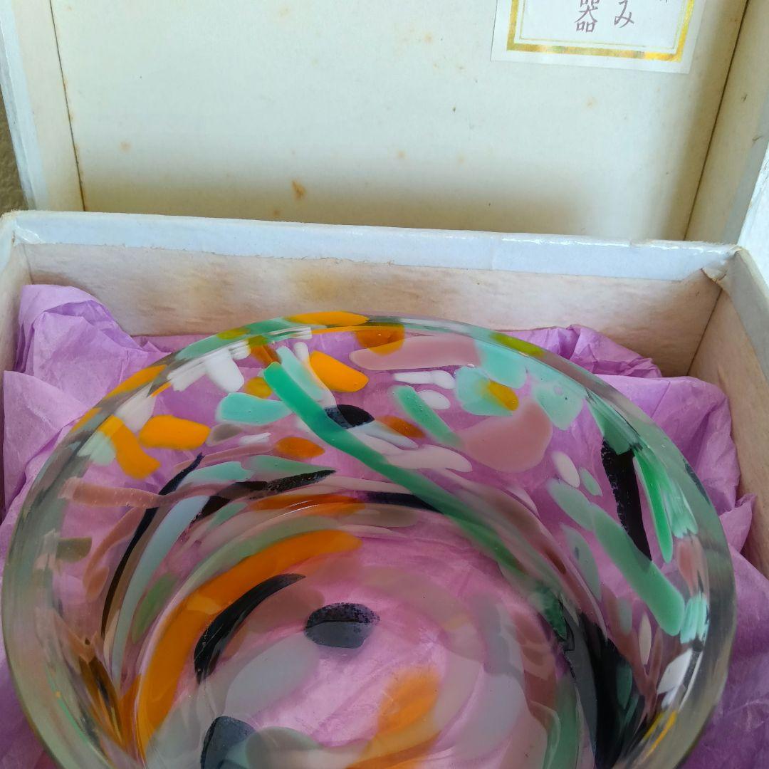岩田藤七作 蒼風好み 硝子花器 昭和28(1953)年作品 専用箱入り