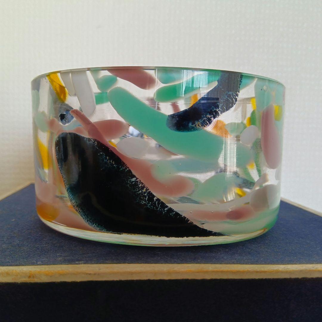 岩田藤七作 蒼風好み 硝子花器 昭和28(1953)年作品 専用箱入り
