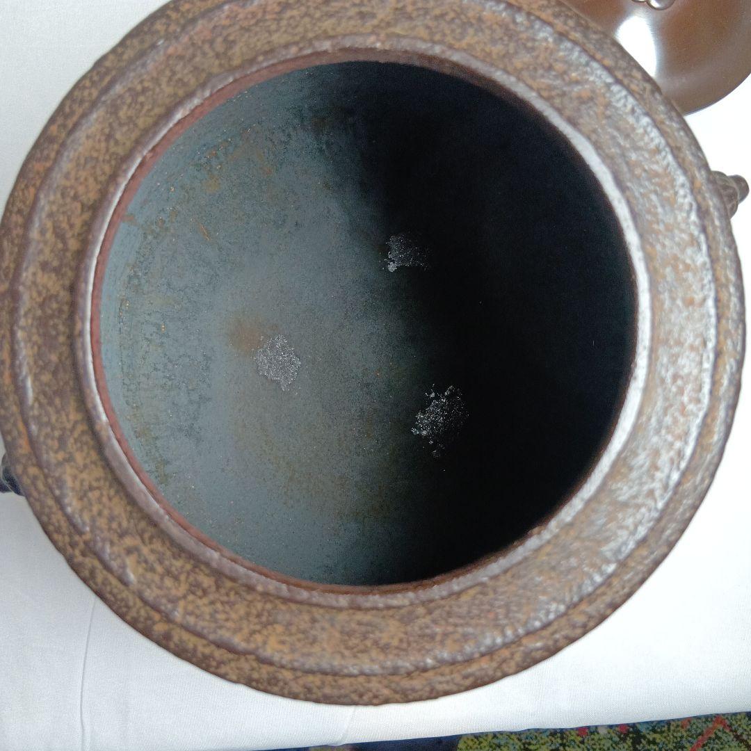 値下げ茶道具　南部盛岡(熊谷喜平作)面取風炉　 梵鐘釜、五徳一式　共箱　しおり付