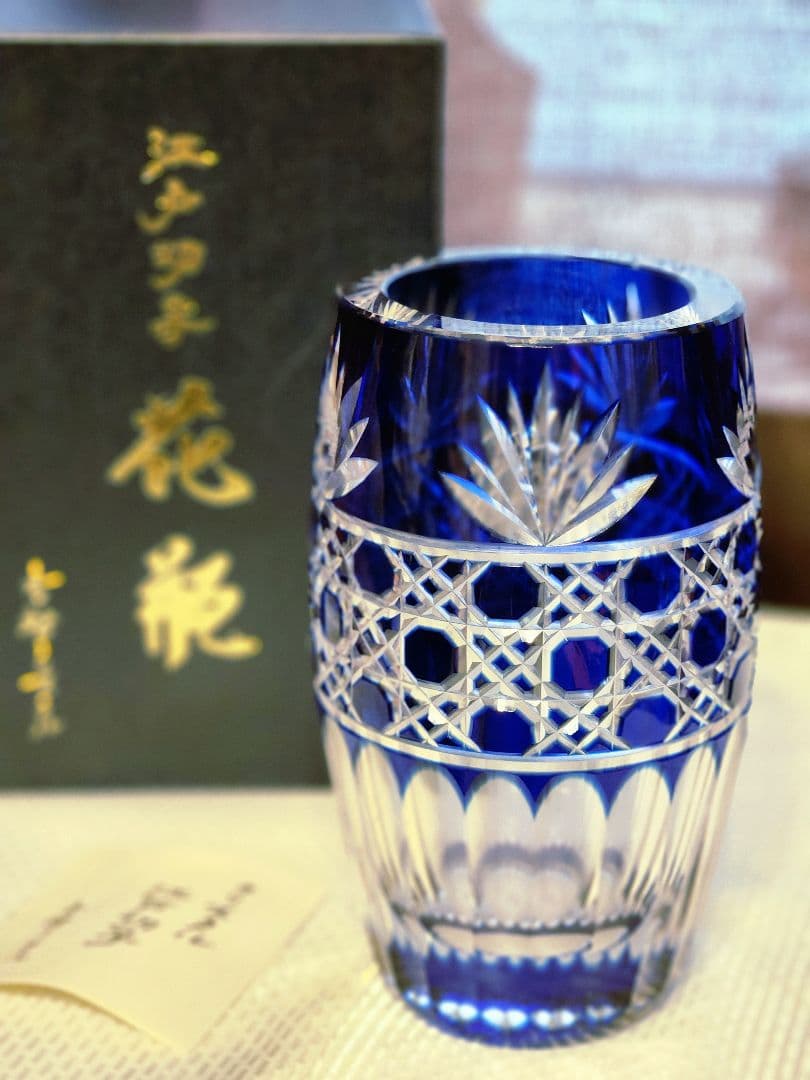 ♢江戸切子♢花瓶 【各務クリスタル】