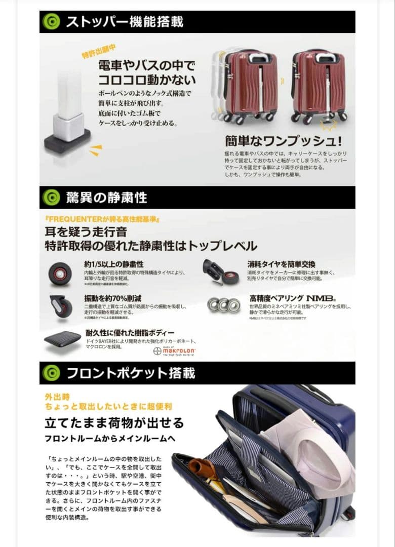 フリクエンター FREQUENTER スーツケース ネイビー 機内持ち込み可