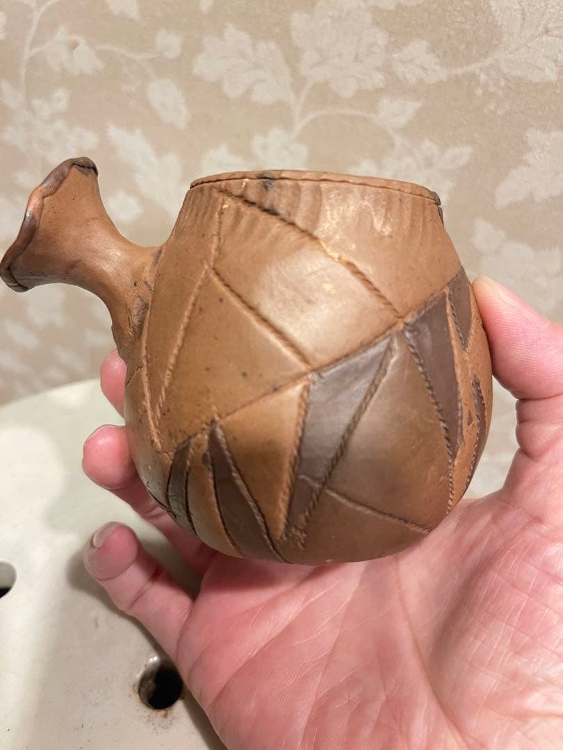 万古焼　圦山成月作　骨董品　急須　茶器