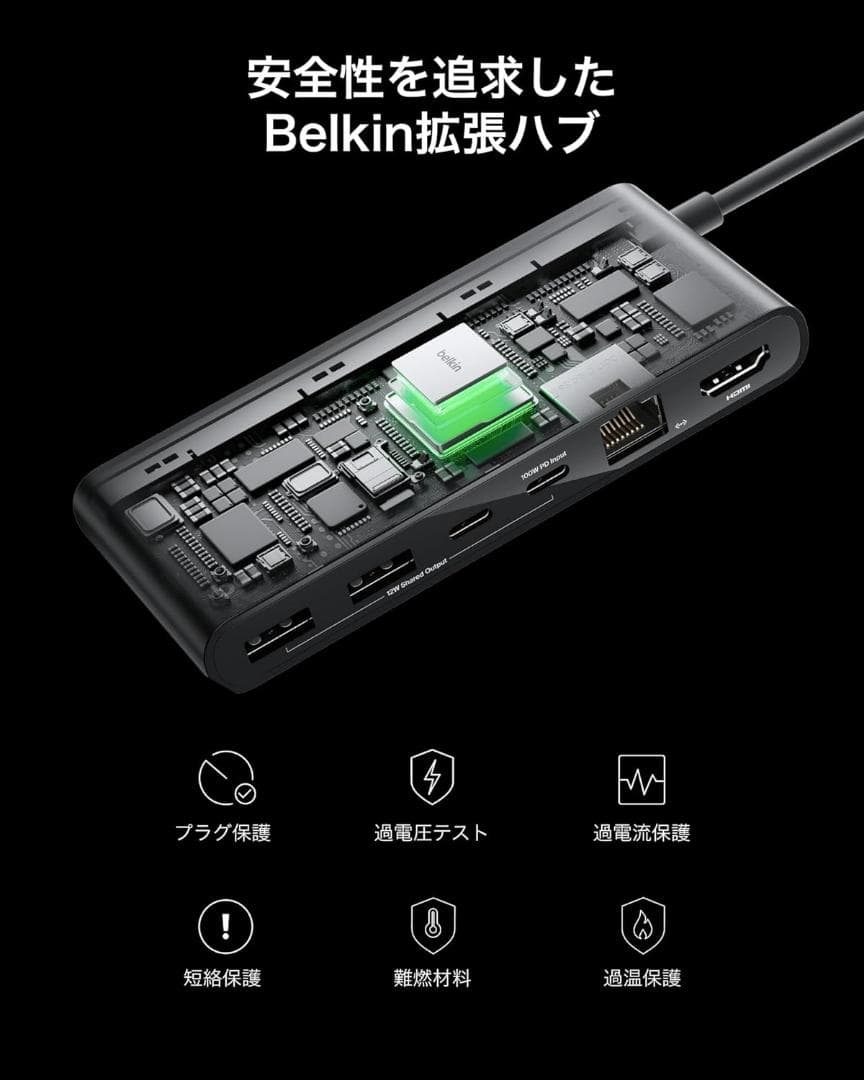 【Belkin 最新商品・8-IN-1】マルチポートハブ USB-C 4K@60