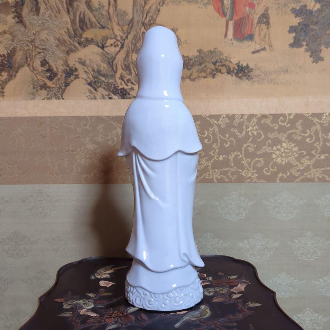 骨董品　陶芸　九谷焼　陶器置物　神像　仏像　白磁観音菩薩像