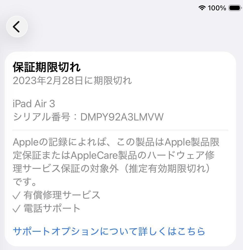 ipad air 第3世代 WiFi+Cellularモデル(256 GB)