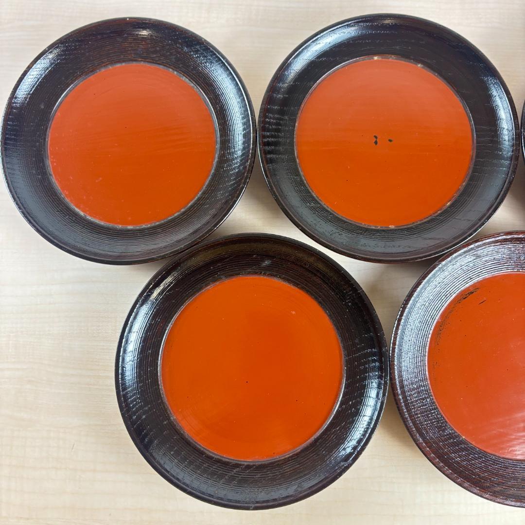 村瀬治 漆器皿 5客 箱付き